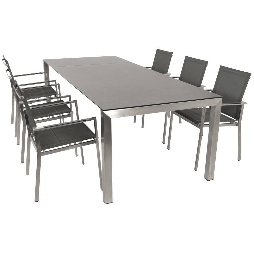Garten-Esstischgruppe in modernem Design - Regine (siebenteilig)