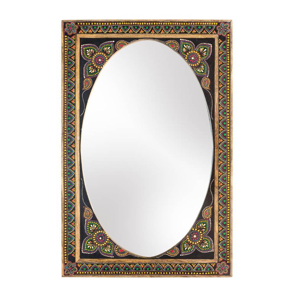 Boho Spiegel - rechteckig mit ovalem Spiegelglas - Ezianas