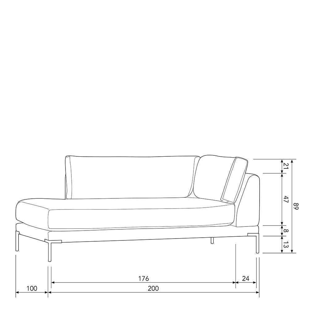 Modulsofa Recamiere in Jeansblau - Imonas