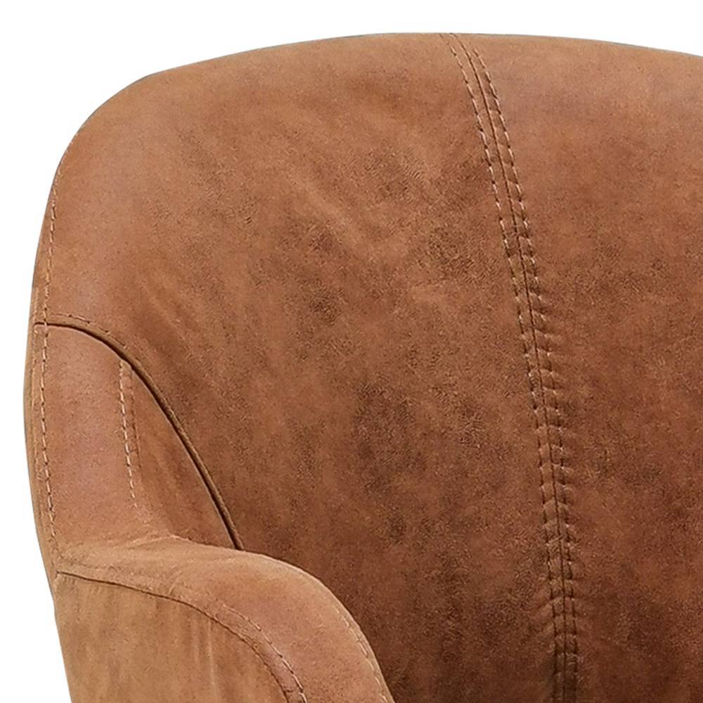 Armlehnstuhl in Cognac Braun mit Schwarz - Elba