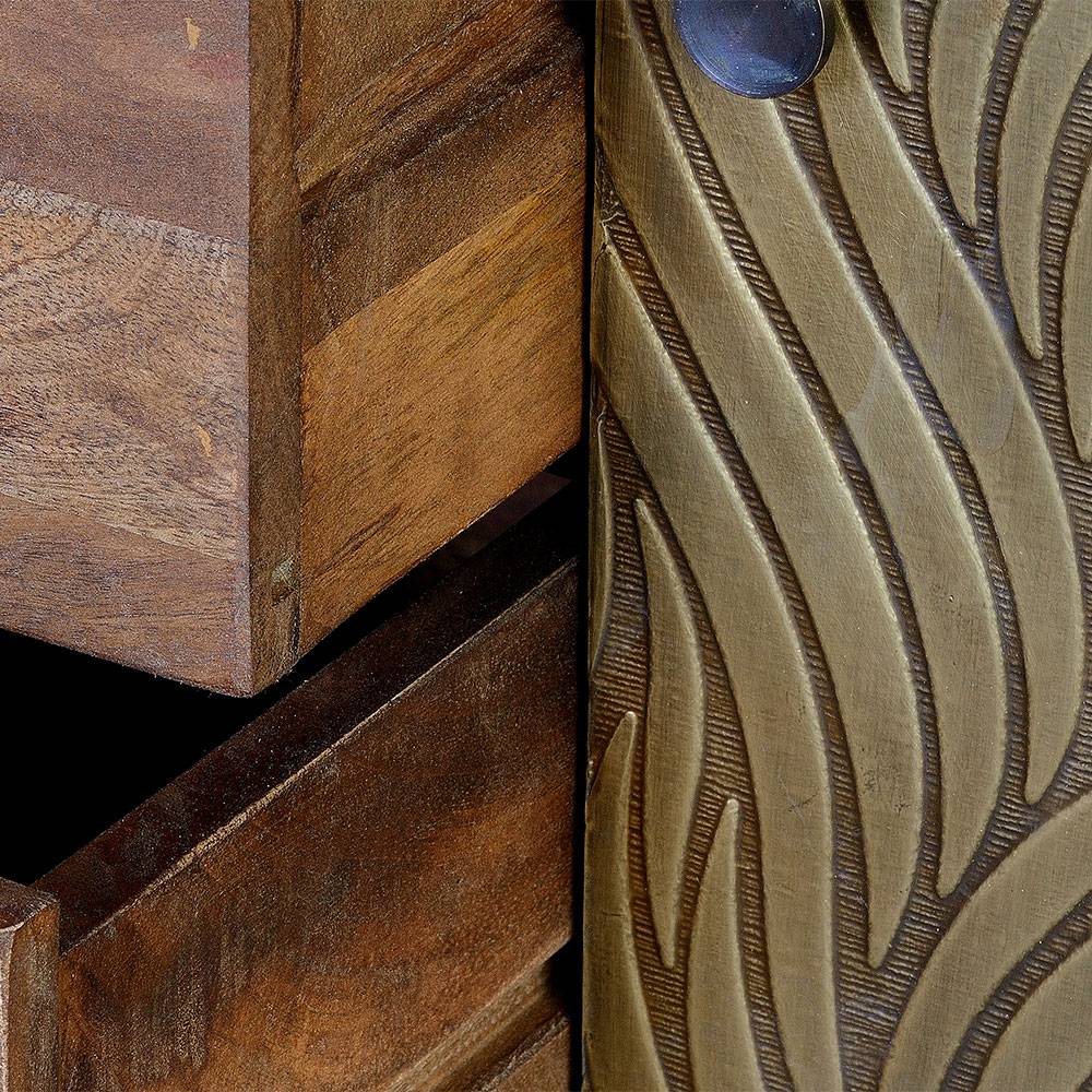 Design Sideboard aus Mangoholz und Metall - Filurina