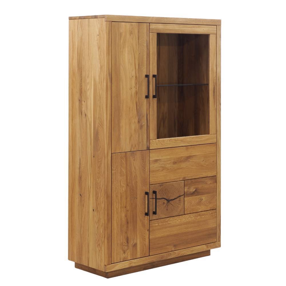 Schrank aus Eichenholz mit Glaseinsatz - Hugo