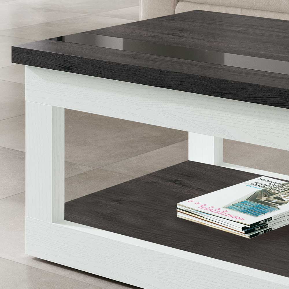 Design Couch Tisch in Schwarzgrau & Weiß - Tendra