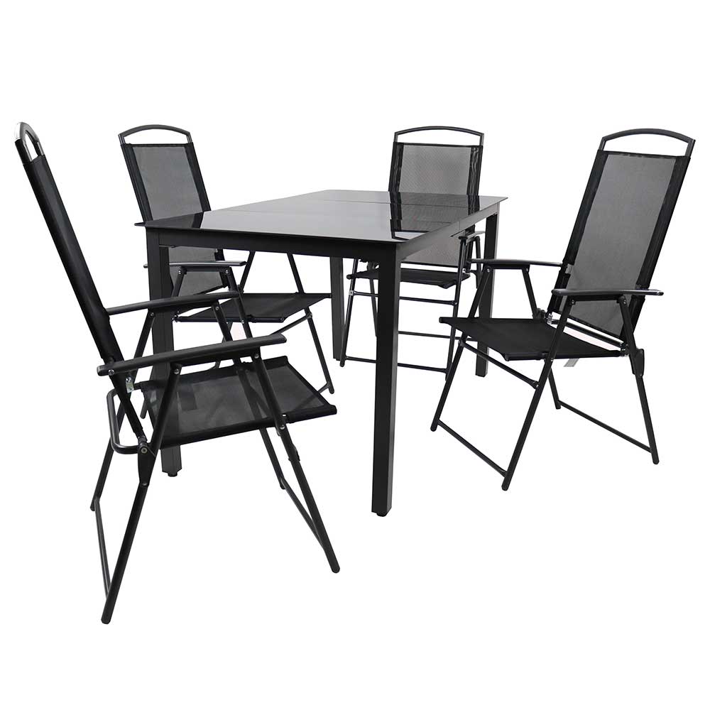 Gartentisch und Hochlehner Set - Kimbertas (fünfteilig)