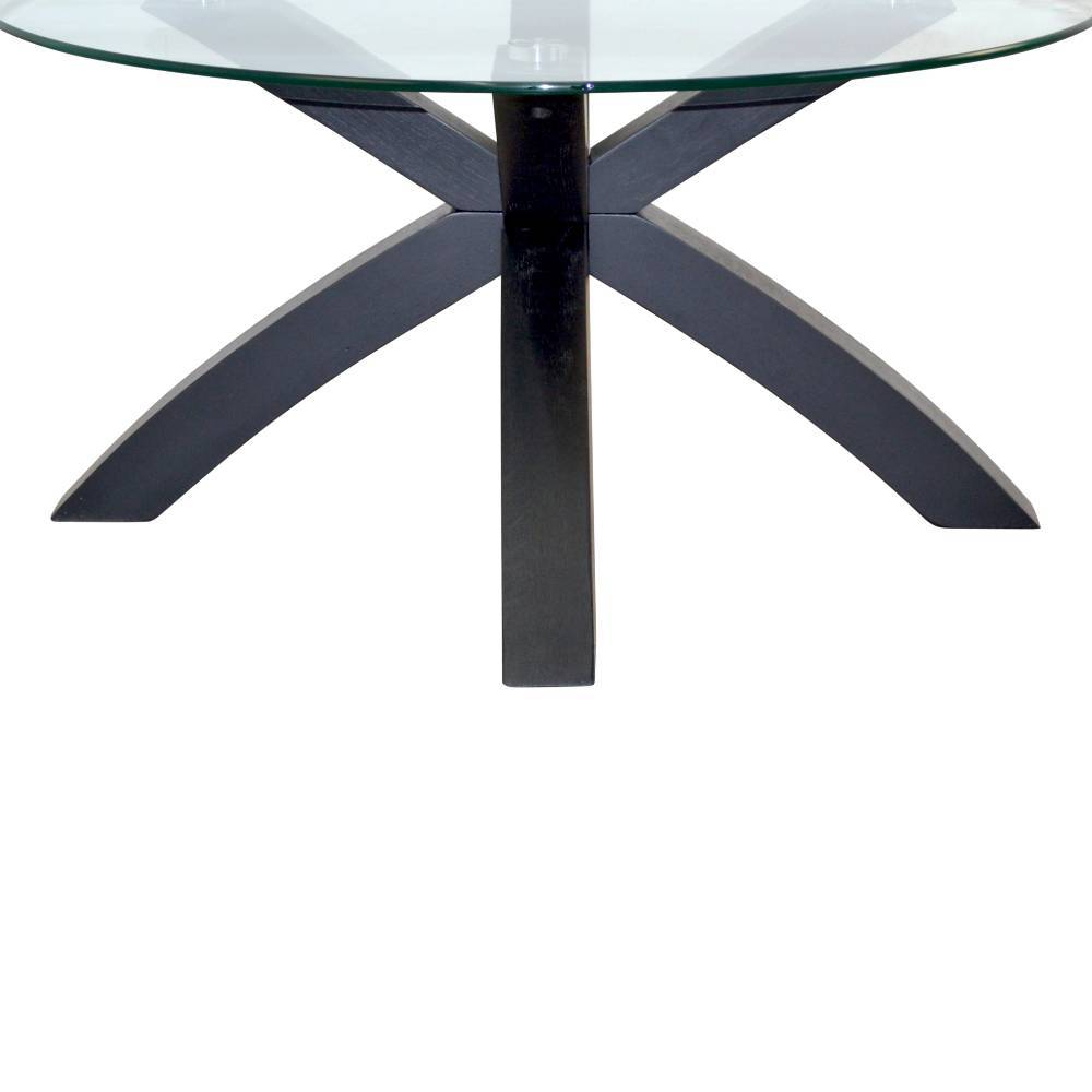 Design-Couchtisch mit runder Glasplatte - Capanino