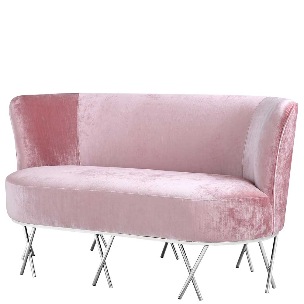 Design Sofa mit Edelstahl Gestell in Chrom - Santobal