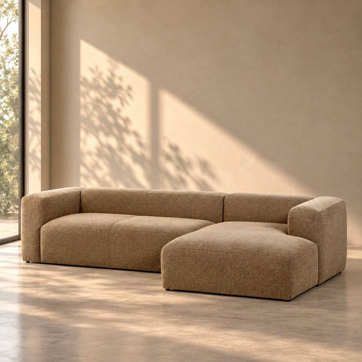 Ecksofa Wohnlandschaft in Beige - Sasson