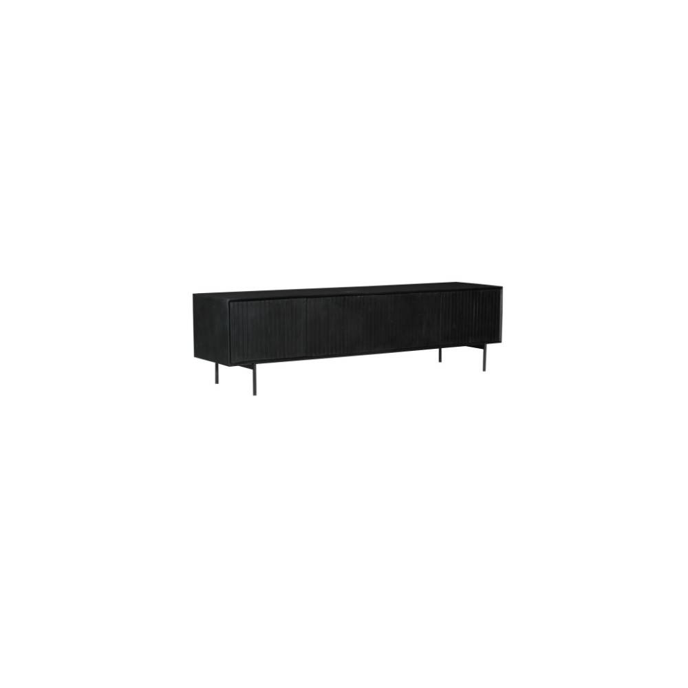 Schwarzes Lowboard mit Lamellenfront - Jusitc