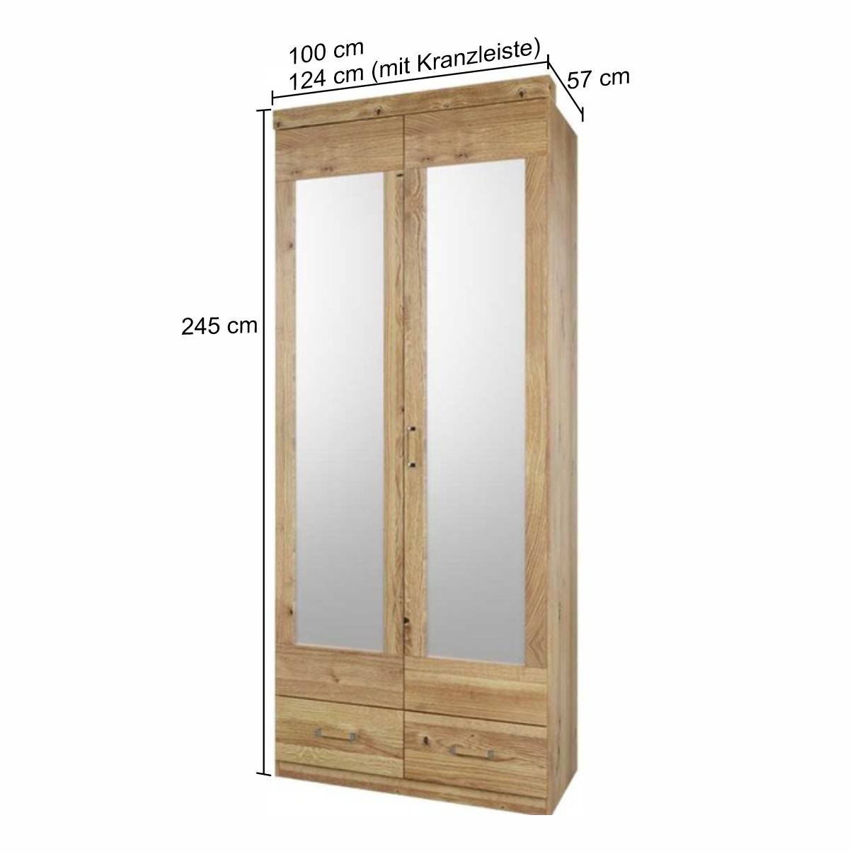 Schlafzimmerschrank mit Doppeltür Spiegel - Zamron