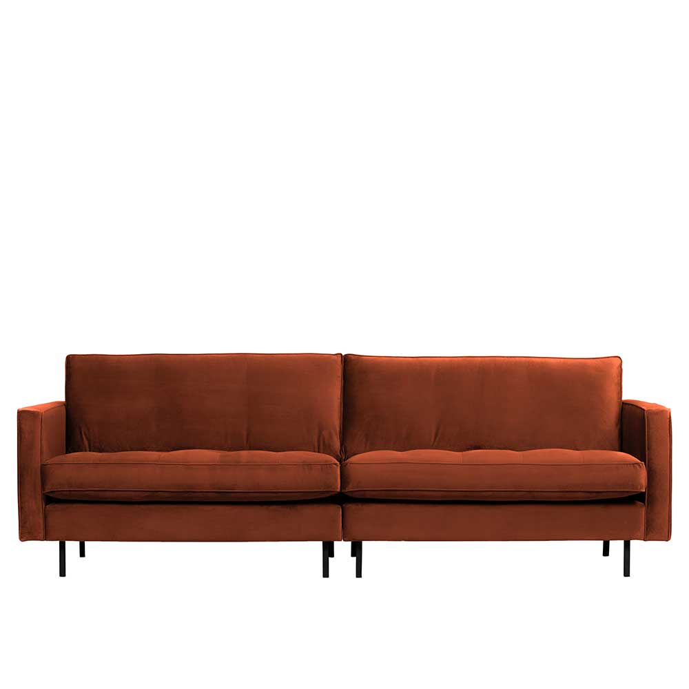 Samt Dreisitzer Couch in Rost Braun - Naryon