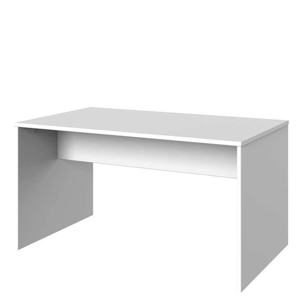 Weißer Schreibtisch mit Wangen Gestell - Liesca