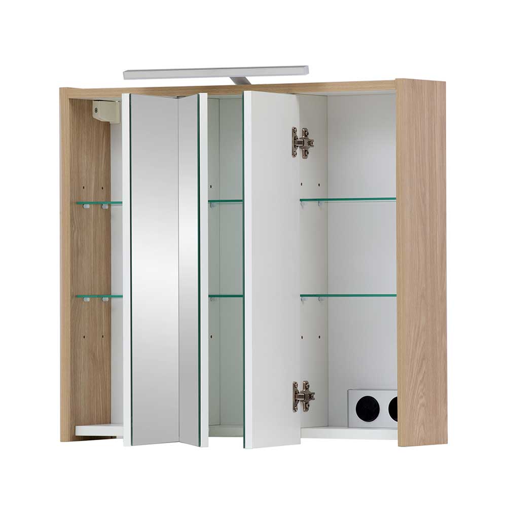 Bad Spiegelschrank in Eiche hell Dekor - Lepre