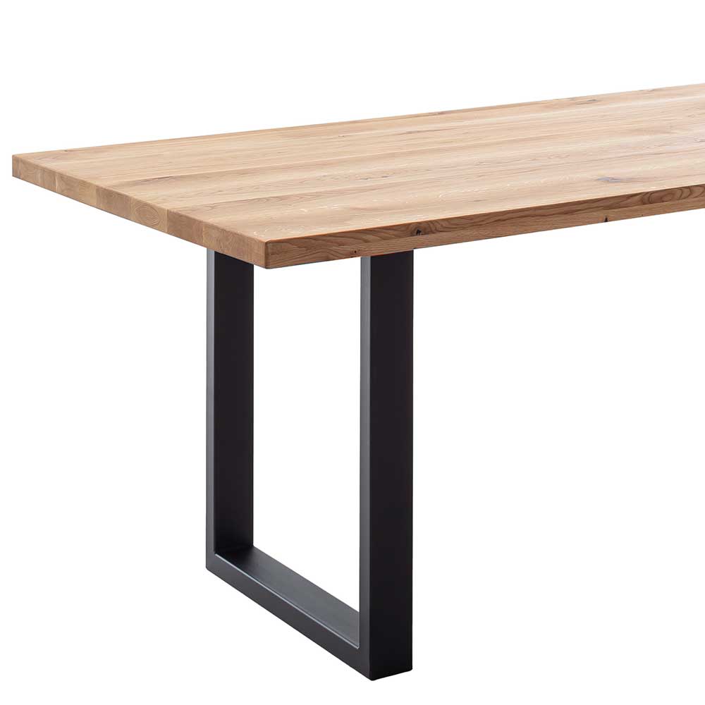 Tisch mit Wildeiche Massivholzplatte - Guven