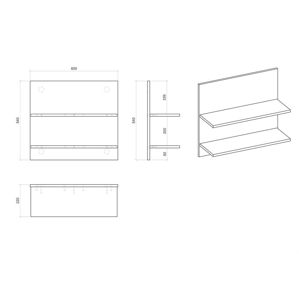 Schlafzimmer-Möbel-Set mit Bett 140x200 - Tramos (fünfteilig)