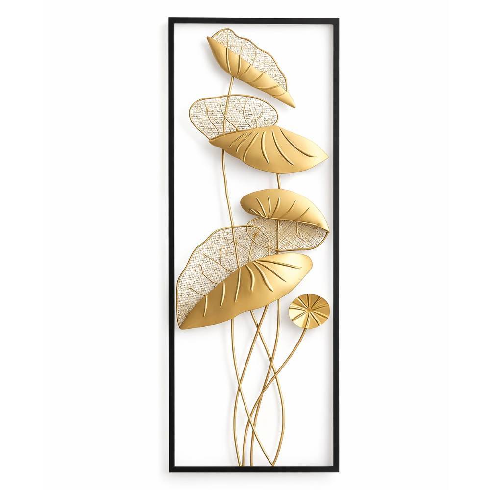 Wanddeko mit floralem Motiv in Gold - Andrew