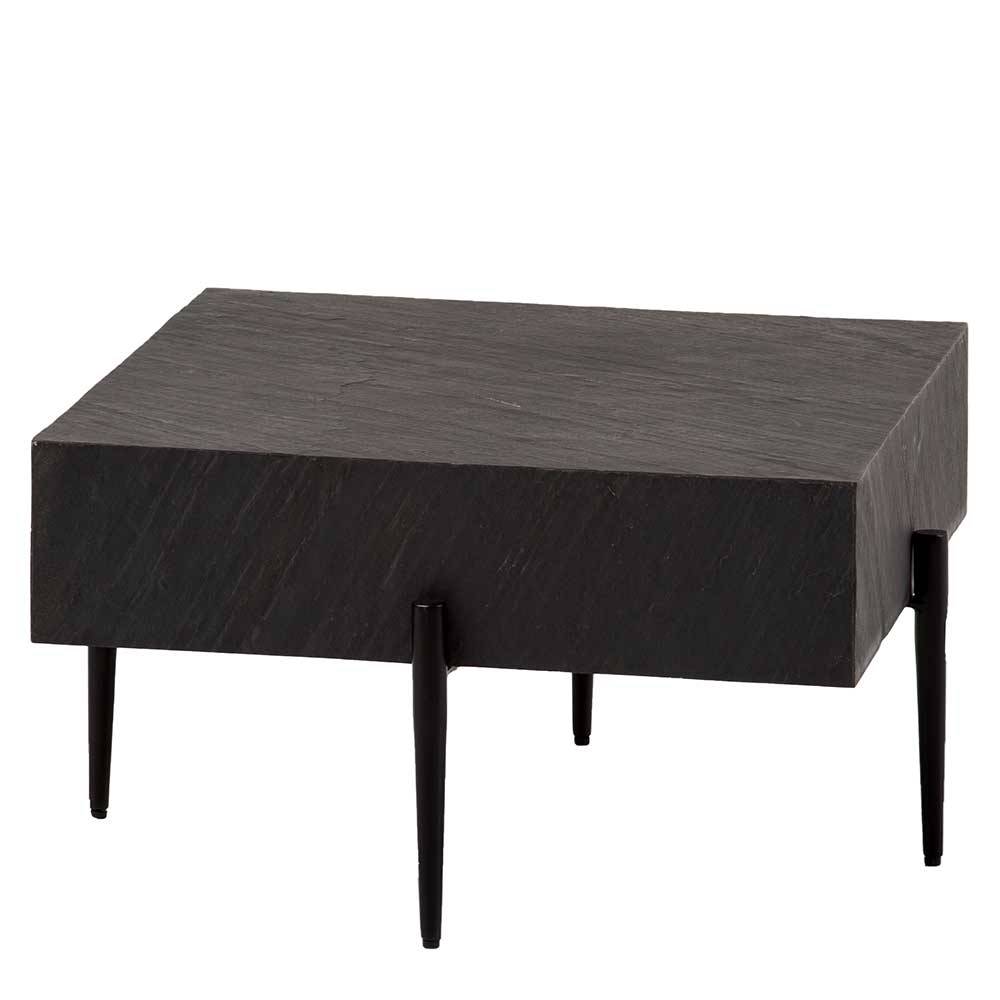 Design Couchtisch in 3D Steinoptik Schwarz - Sanatate