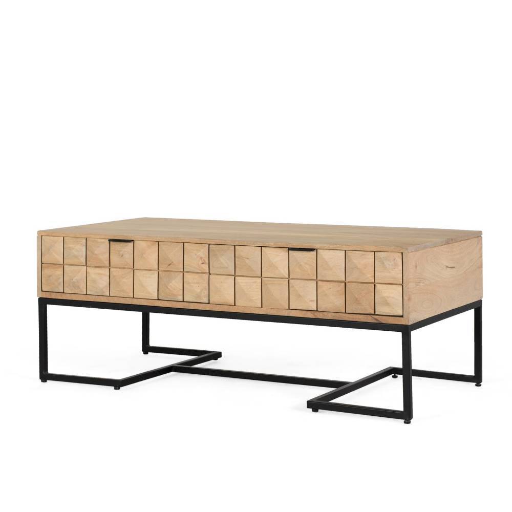 Design-Wohnzimmertisch aus Mangobaum Massivholz - Entury