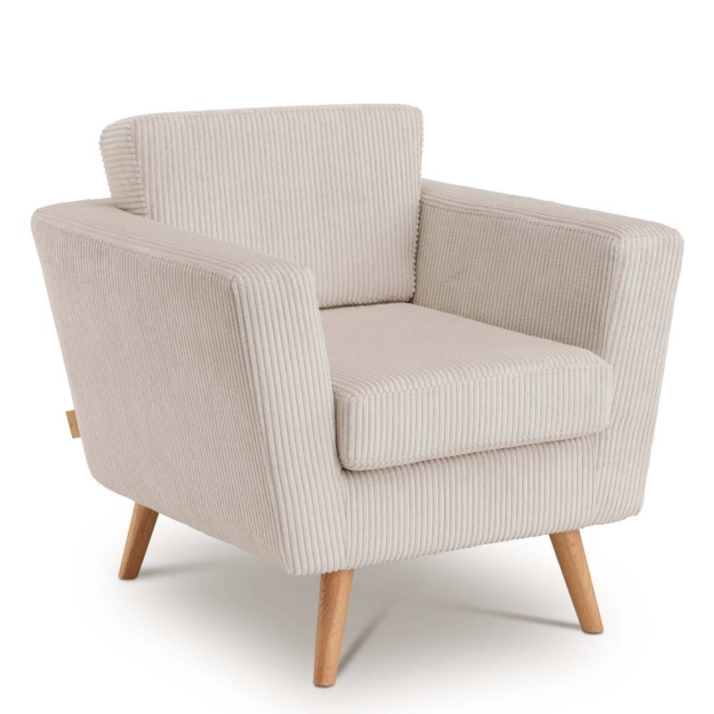 Scandi Design Lounge-Sessel in Hellgrau - Tokavia