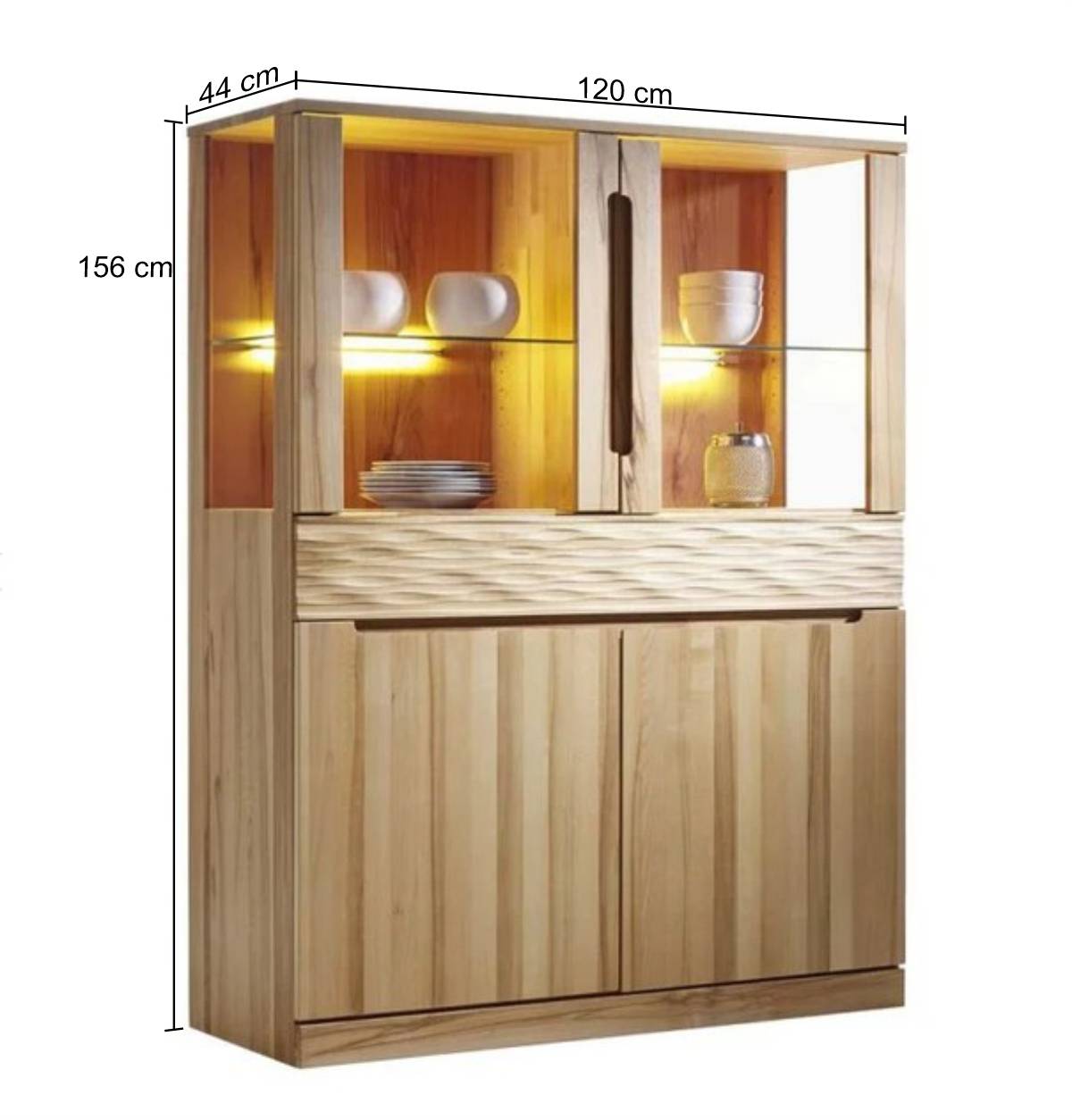 Highboard Wahano aus Kernbuche massiv geölt