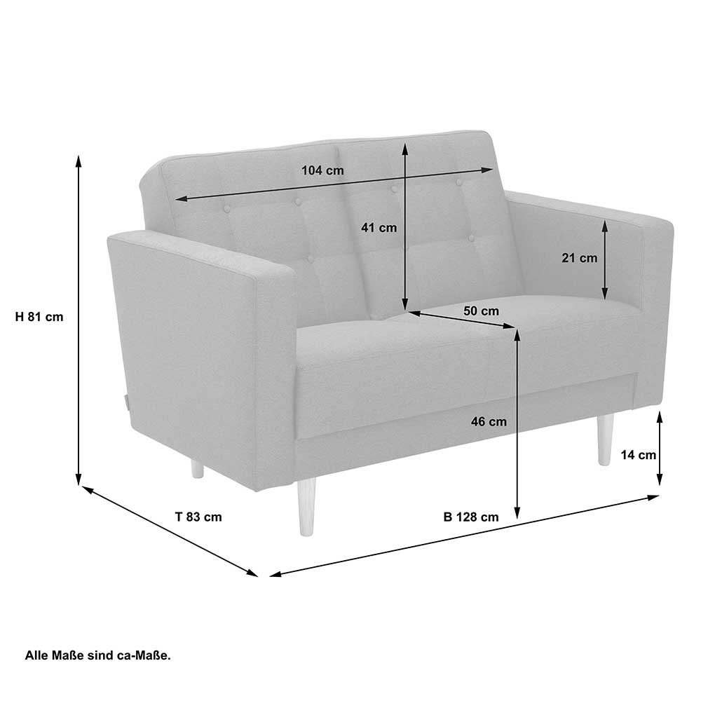 Hellgraues Zweisitzer Sofa mit Federkern - Amberg