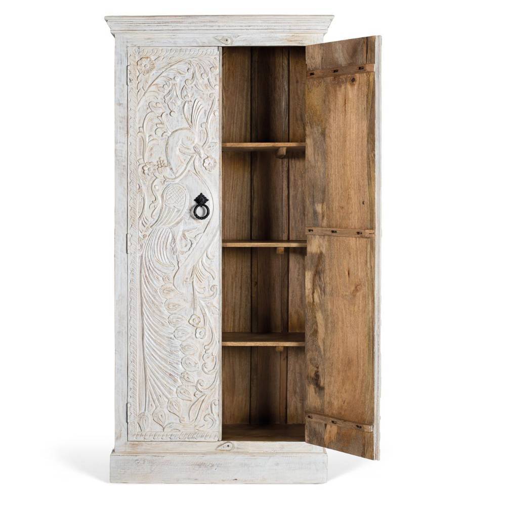 Design Garderobenschrank in Antikweiß - Lubines