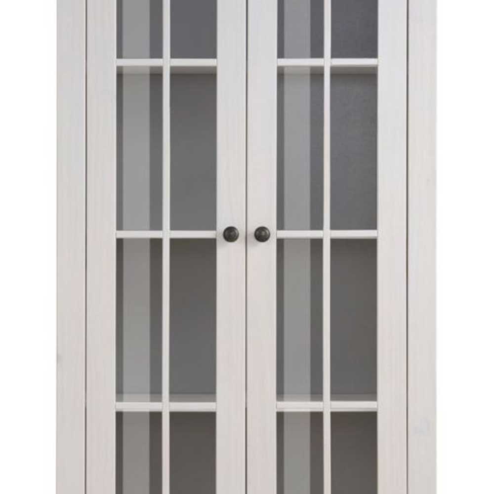 Modern Country Vitrine in Weiß mit Grau - Sumatra
