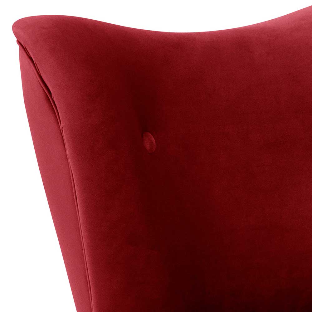 Samtvelours Sessel in Rot und Erle - Rodarissa