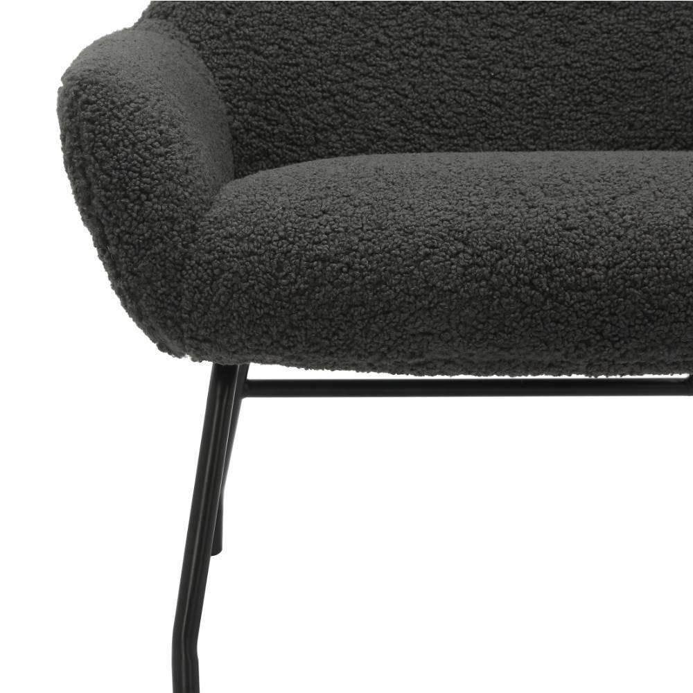 Sessel mit Hocker in Anthrazit - Matze (zweiteilig)