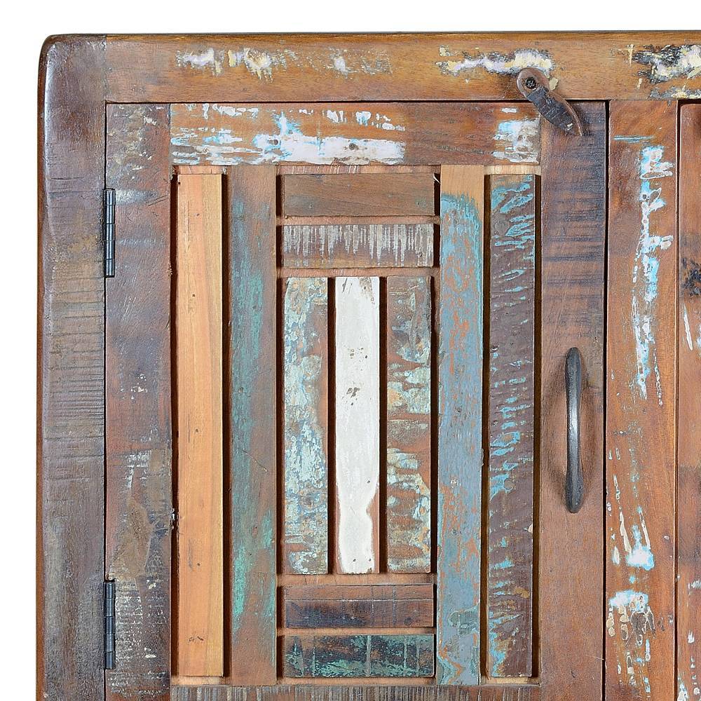 Shabby Chic Vitrinenschrank aus Recyclingholz - Tunar