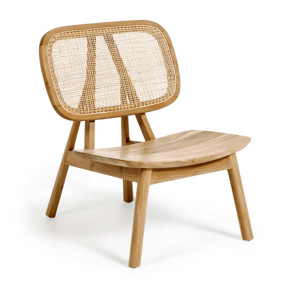 Design Loungestuhl aus Rattan & Teak - Plataya