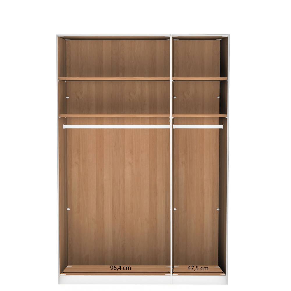3-türiger Schlafzimmerschrank mit Spiegel - Yanicas