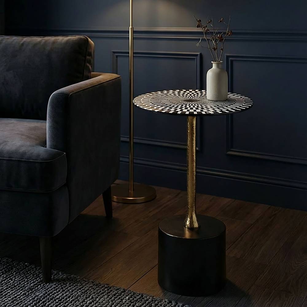 Design-Beistelltisch mit Schachbrettmuster - Jaskin