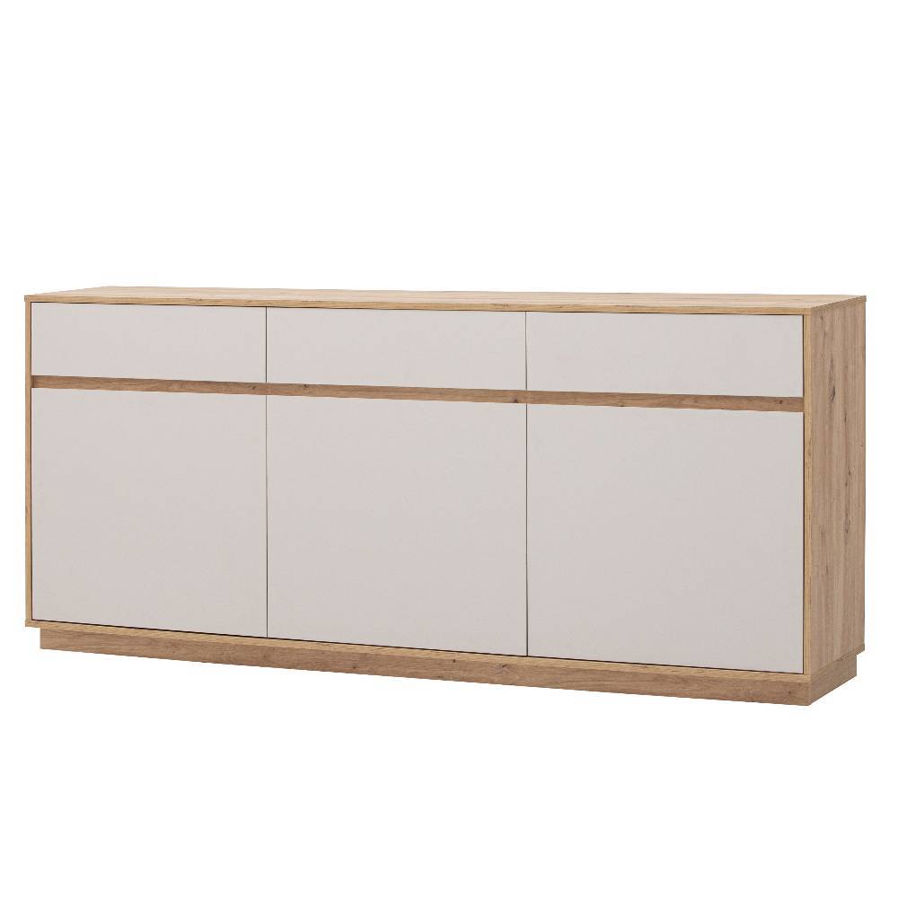 Modernes Sideboard 202cm hellgrau mit Holzoptik für Wohnzimmer oder Esszimmer – Spain
