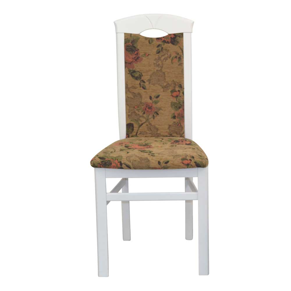 Stühle in Weiß mit Stoff mehfarbig - Mascaro (2er Set)