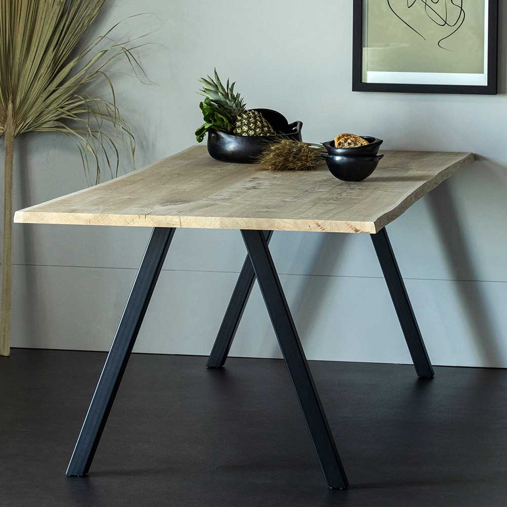Tisch mit Naturkante Eichenplatte - Cadoc