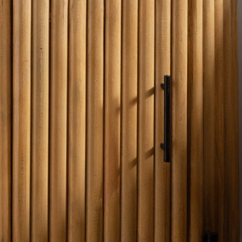 Ovaler Nachtschrank aus Mangoholz - Dorian