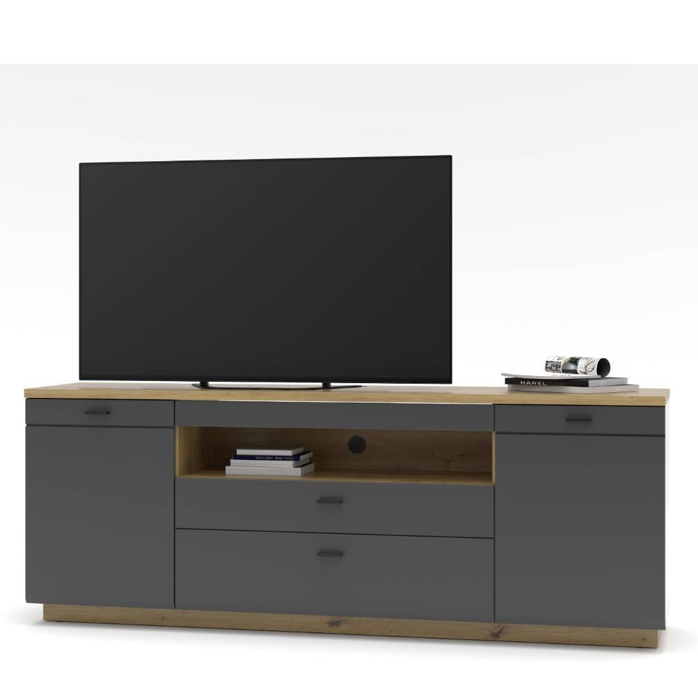 TV Sideboard in mattem Dunkelgrau - Azar