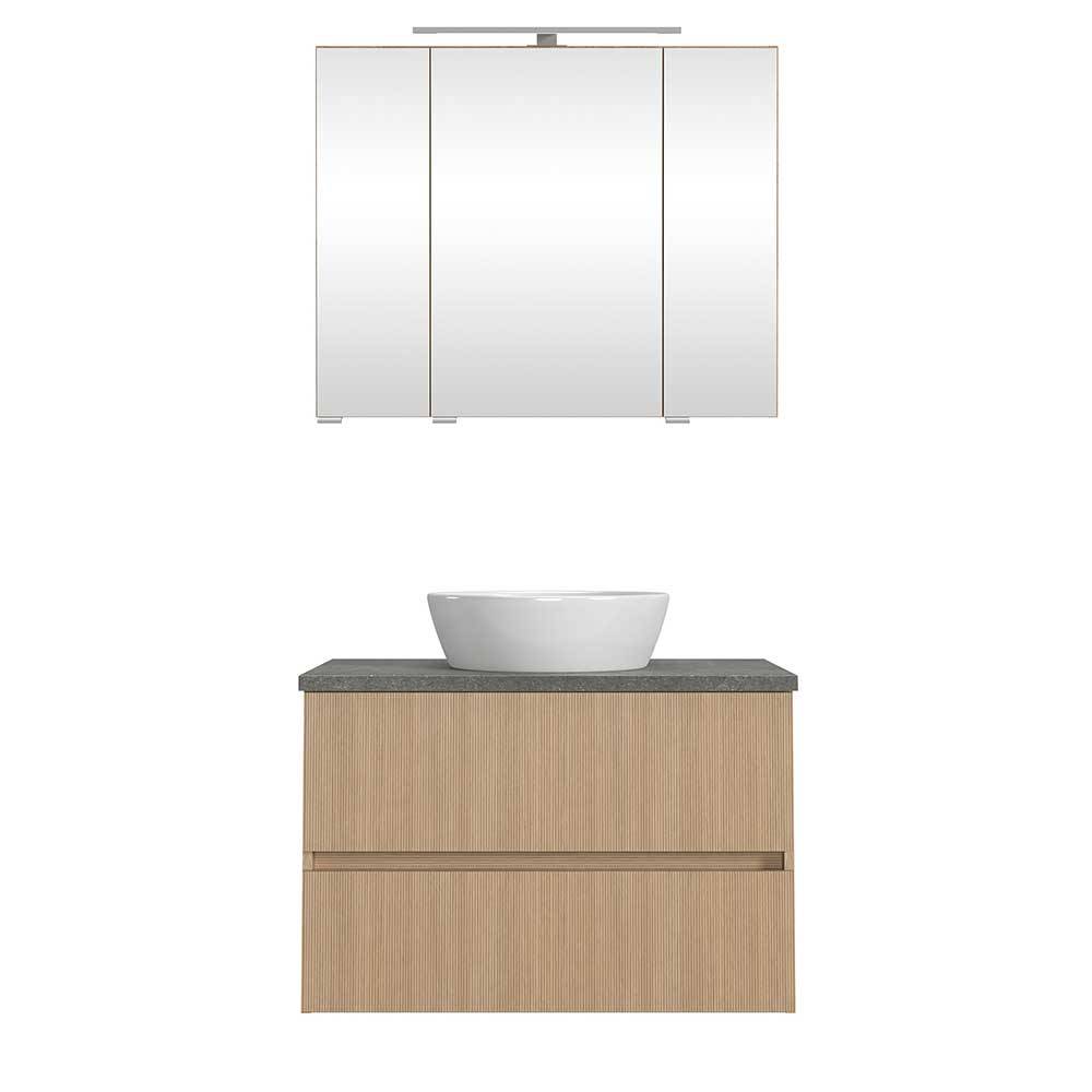 Waschtischkonsole mit Spiegelschrank Set - Leitha (zweiteilig)