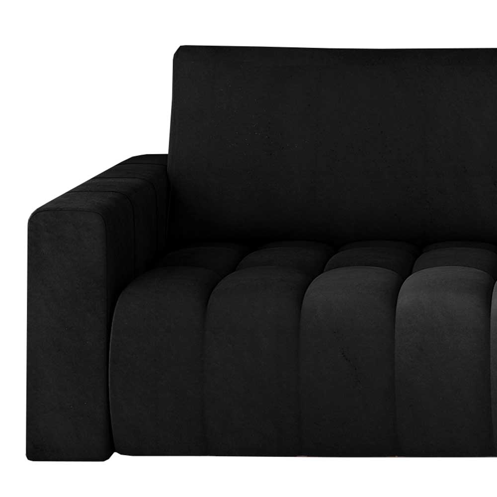 Wohnzimmer Klappsofa in Schwarz Samt - Graland