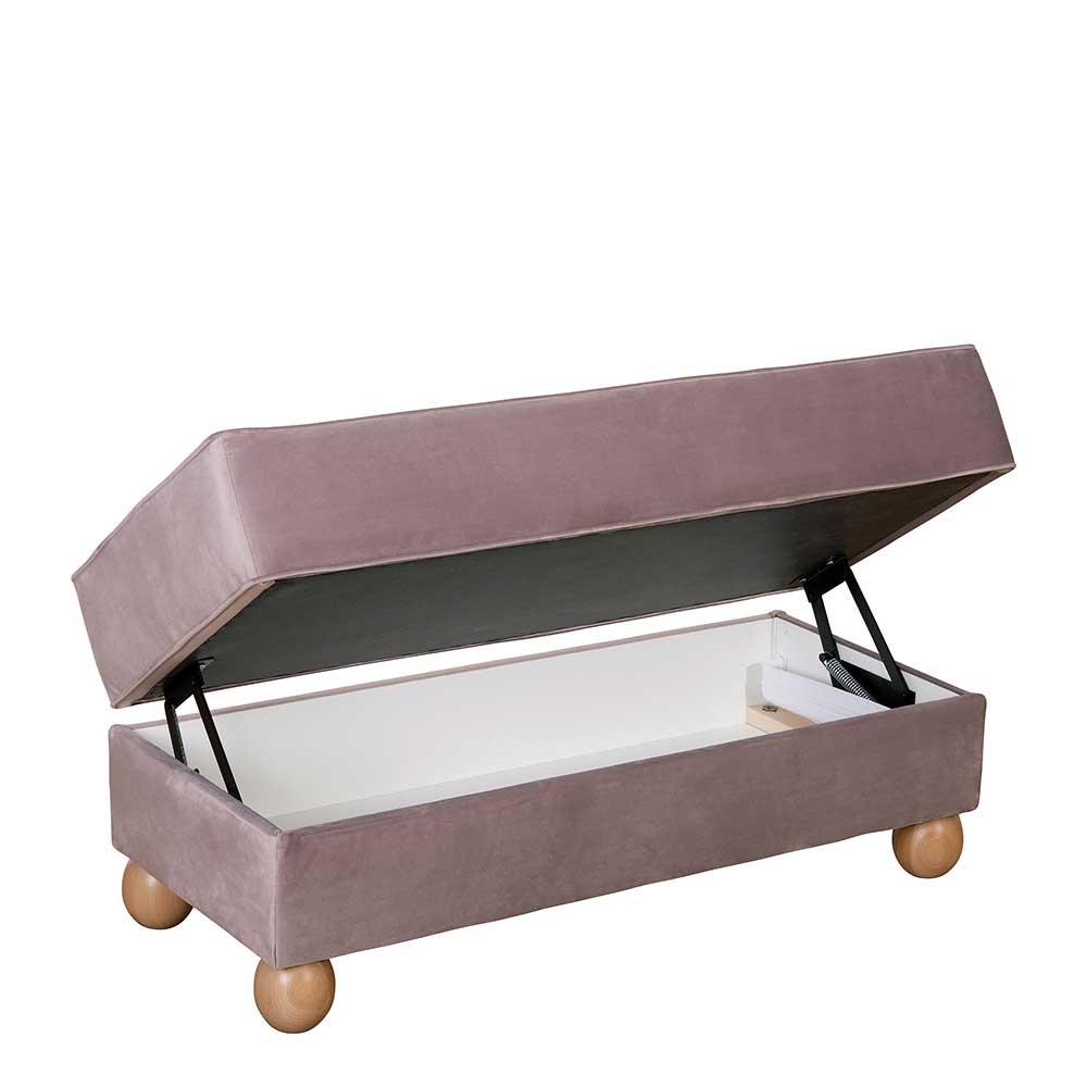 Couchhocker aus Samtvelours in Rosa - Garcia