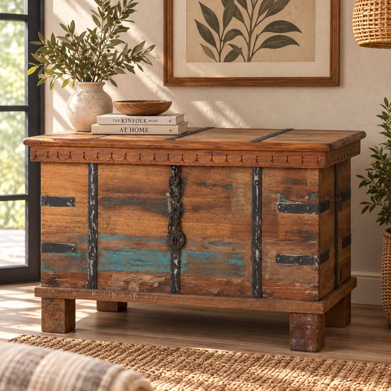 Shabby Chic Truhe aus Recyclingholz - Vancerta