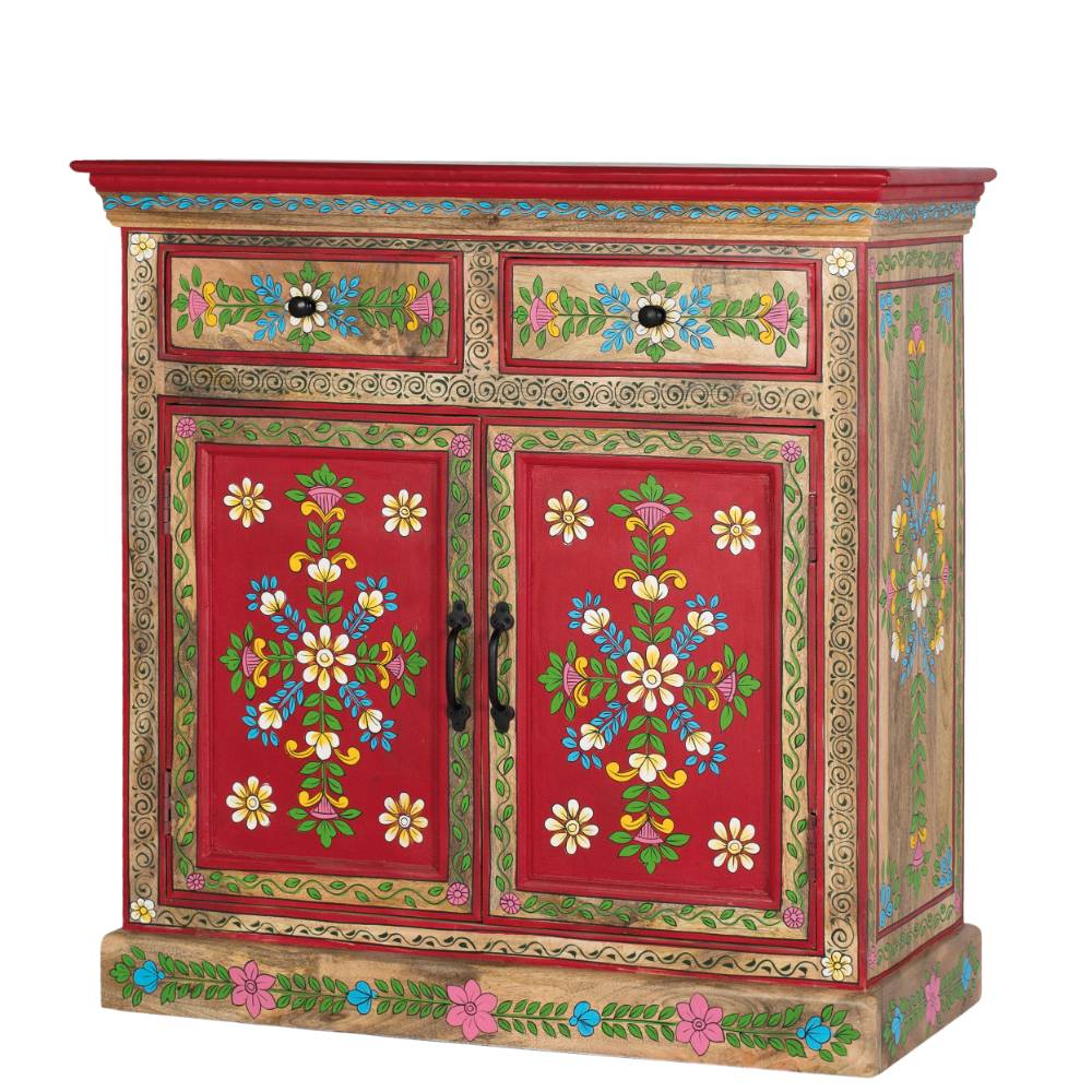 Kommode mit folkloristischen Blumen Motiven - Gionala