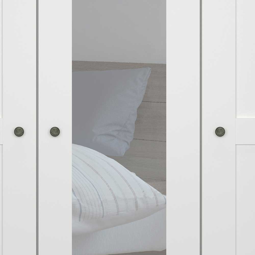 3-türiger Schlafzimmerschrank in Weiß mit Spiegel - Flinn