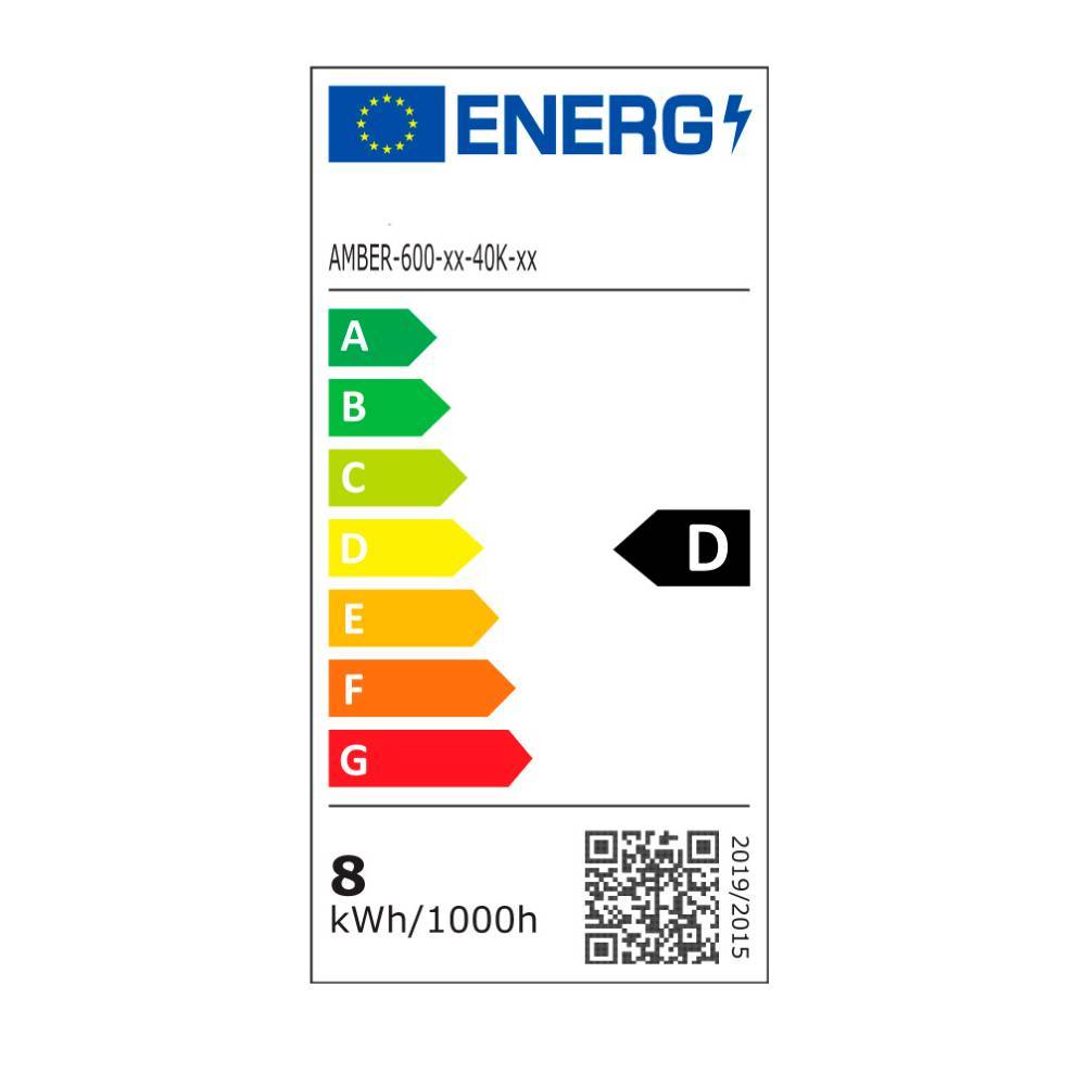 Energieeffizienzlabel für den Spiegelschrank mit Energieklasse D – Asta