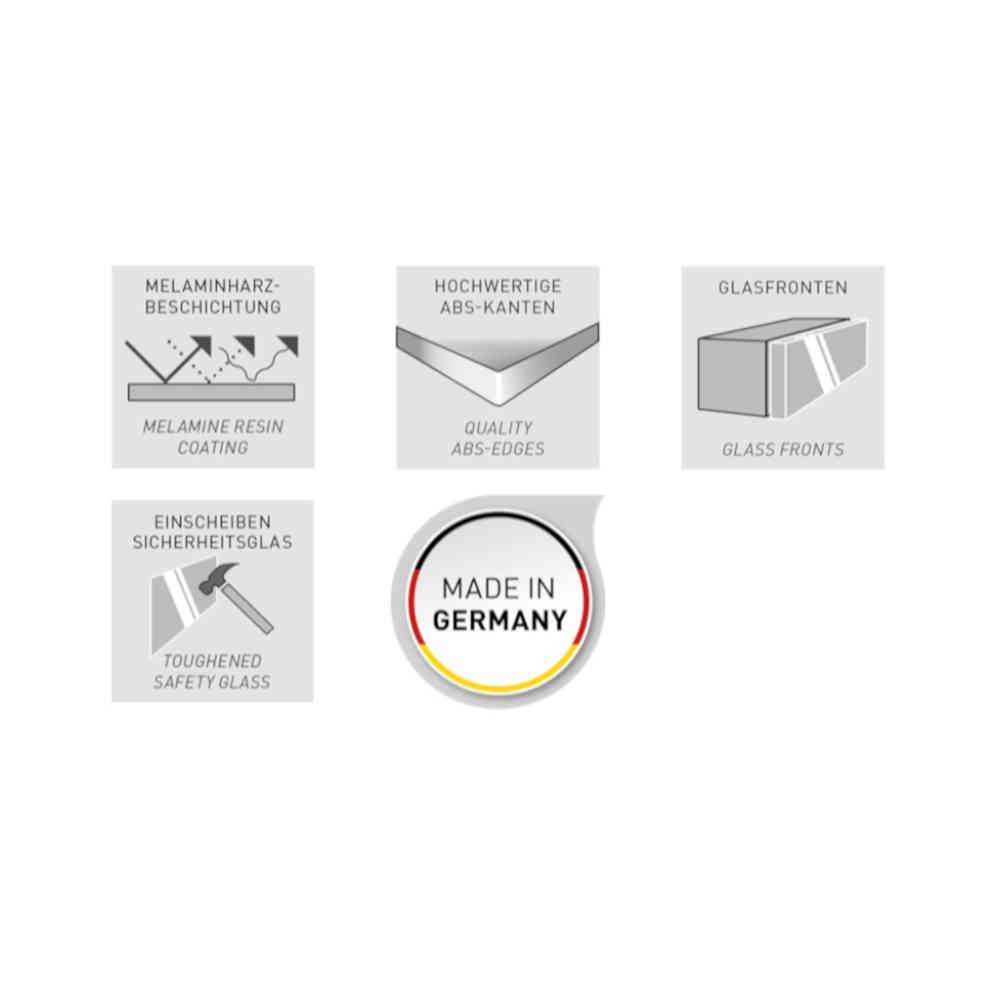 Garderobenpaneel in Weiß mit Glasbeschichtung - Kofi