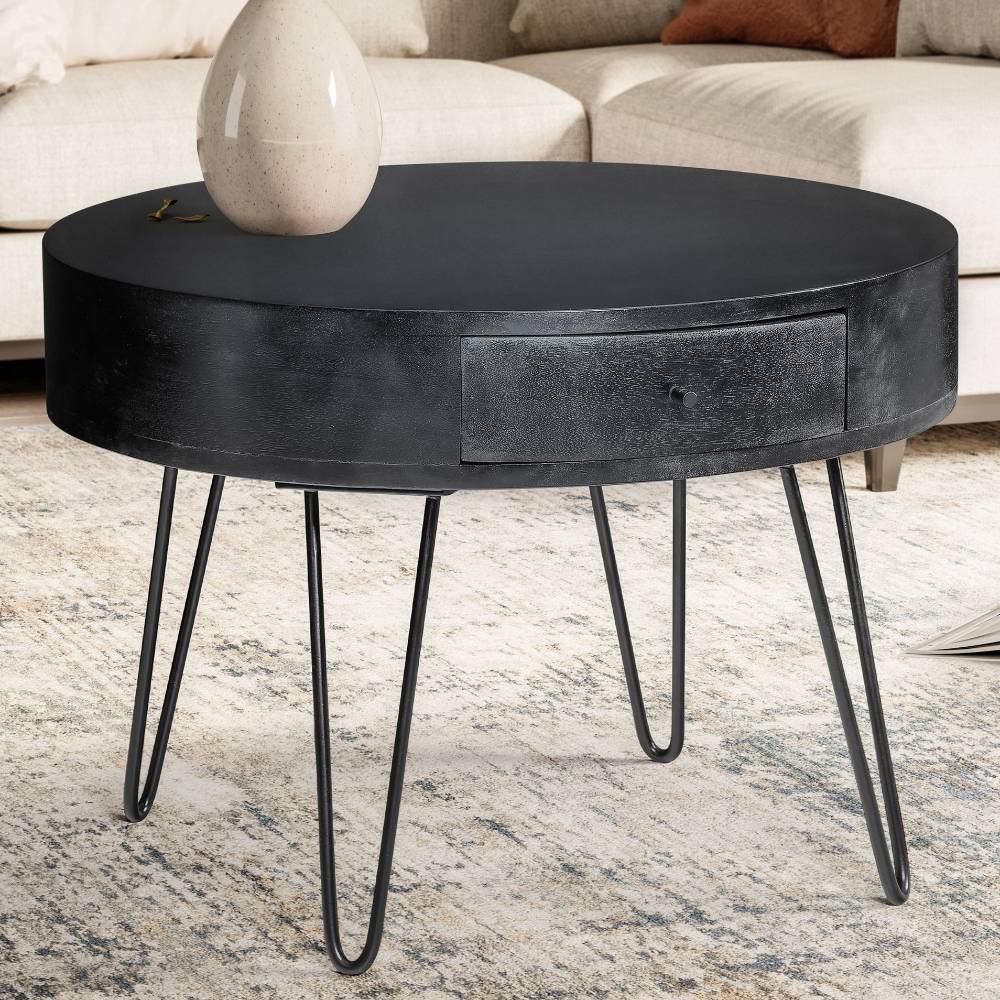 Sofatisch mit Schublade - 60 cm Durchmesser - Lioberta