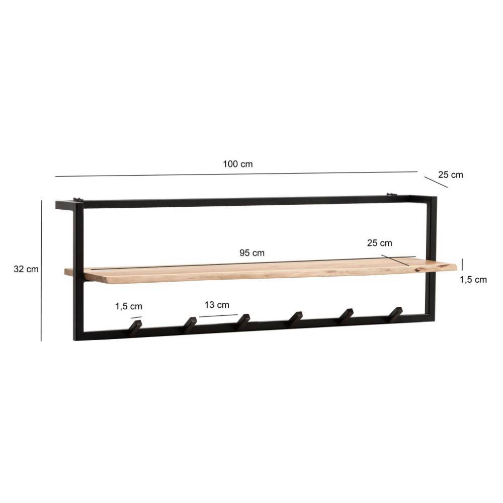 Hängegarderobe aus Metall und Holz mit allen wichtigen Maßen und Abmessungen – Zirco