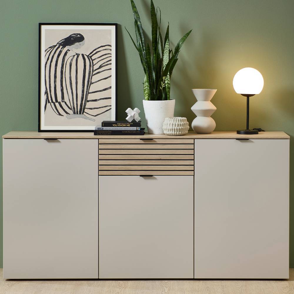 Sideboard in Hellgrau und Eiche Hell - Rovigo