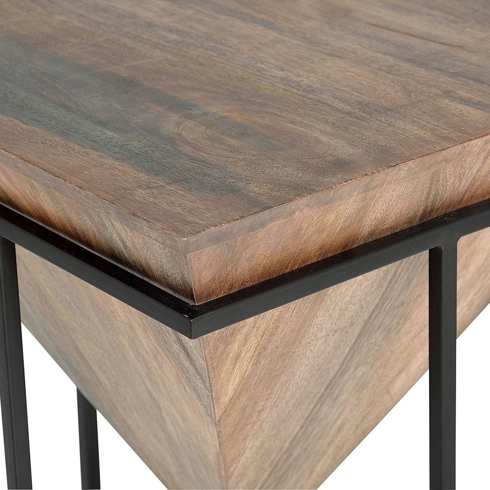 Wohnzimmertisch mit Holzkorpus - umgedrehte Pyramide - Selavia