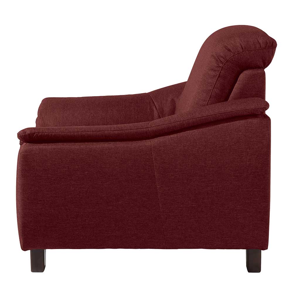 Sessel in Rot und Nussbaum Braun - Capital